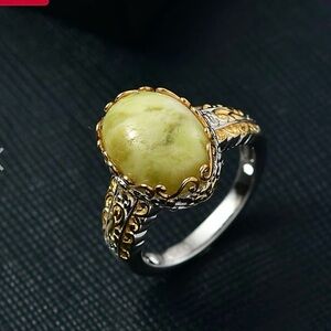 EverTrue Connemara Marble Celtic Filigree Ring in Platinum